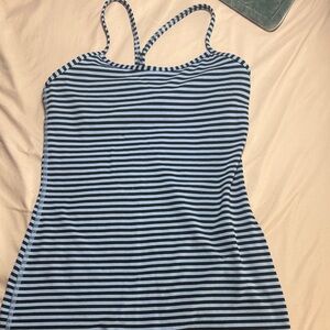 lululemon athletica Black and Blue Striped Tank Top